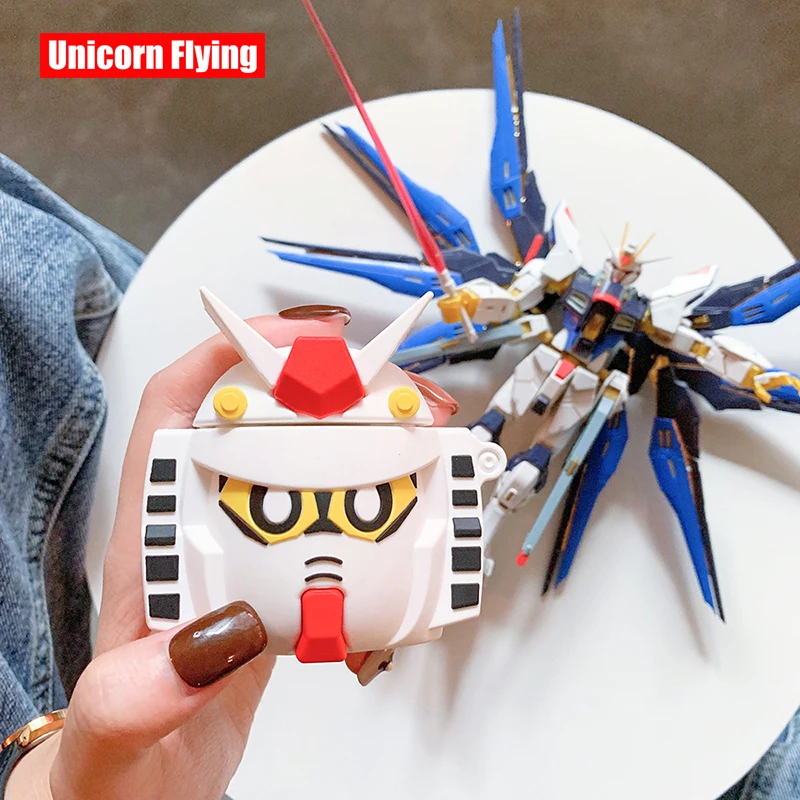 

LinXiang 3D Cartoon Anime SD Gundam Silicone Wireless Bluetooth Earphone Protective Case For Apple Airpods 1 2