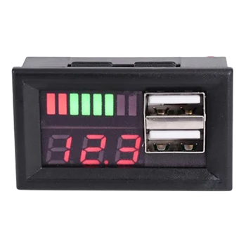 

12V Digital Voltmeter Voltage Battery Panel Meter for Car Motorcycle USB 5V 2A Output