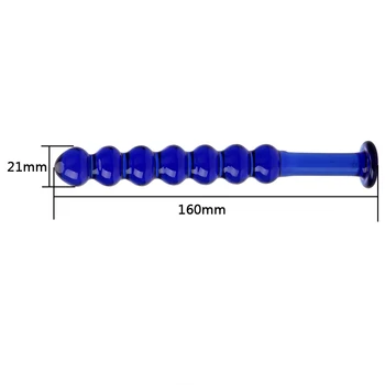 Glass Dildo Fake Penis 7-Beads Crystal Balls Prostate Massage Anal Plug Pyrex Butt Plugs Sex Toys for Women Men 3