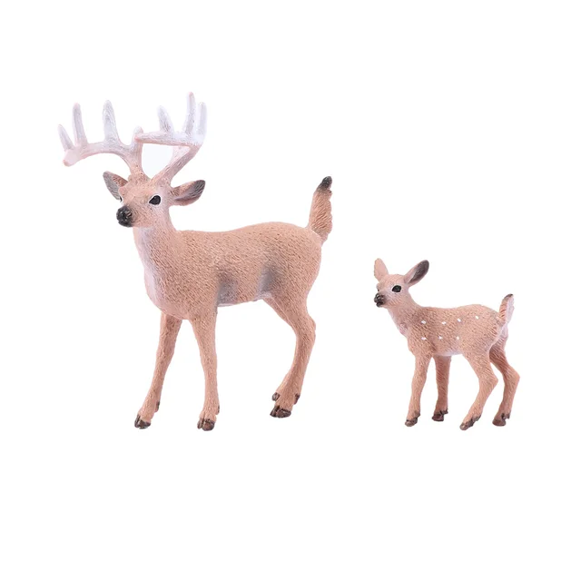 1 Pcs Mini Christmas Deer Miniatures Figurines Toys Simulated Animal Model Fairy Garden Home Decoration Doll 1