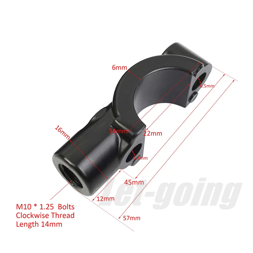 Motorcycle Brake Tank Bracket Universal 7/8" 22mm Lever Mirror Holder Brake/Clutch Master Cylinder Clamp Bracket Cover M10 Bolts Base Support