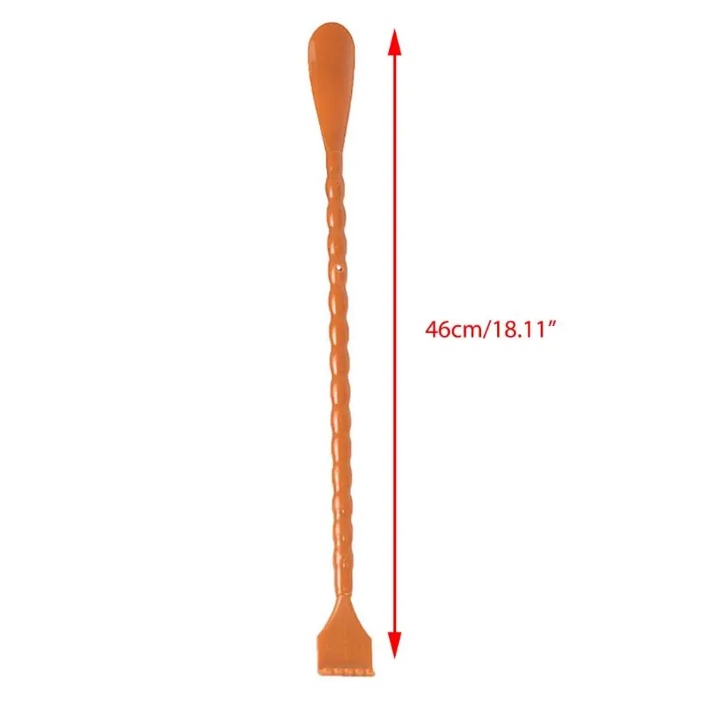 2 In 1 Multifunction Back Scratcher Shoehorn Cucurbit Shaped Anti-Slip Long Handle Shoe Horn Manual Massager Shoe Lifter Tools