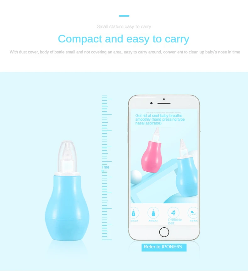 Neonatal Infant Silicone Nasal Aspirator Pump Type Cold Nasal Mucus Cleaner Antibackflow Baby Nasal Aspirator Safe Vacuum Sucker
