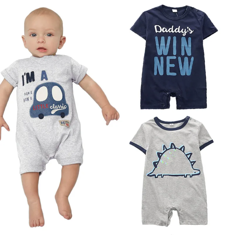 

Newborn Toddler Baby Boys Girls Dinosaur Print Rompers Cartoon Jumpsuit Outfits Clothes Short Sleeve Baby Rompers Baby Clothes