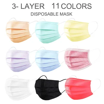 

3-layer Face Mask Disposable Non-woven Breathable Mask With Elastic Earband Breathable Adult Mouth Mask Pink