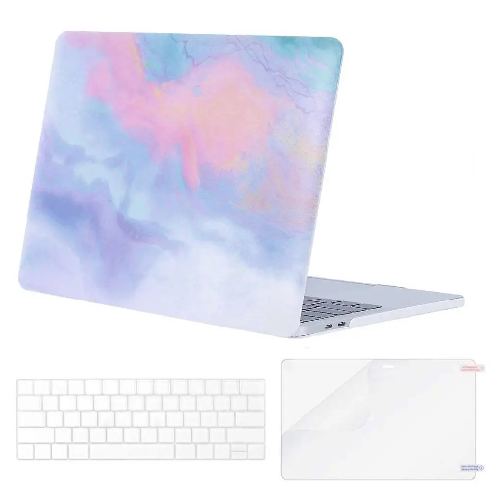 Чехол для ноутбука MOSISO для Macbook Pro Air 11 13 15 дюймов для ноутбука Pro 13 15 Touch bar Shell Case Air 13 A1932 защита - Цвет: P015 Cloud