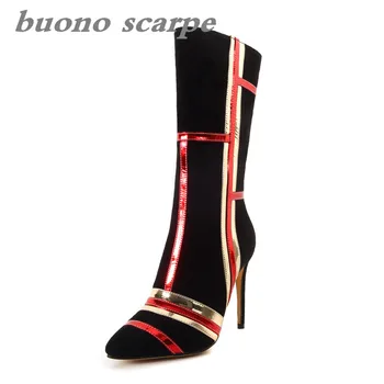 

Autumn new high-heeled British style sexy elegant matte leather boots