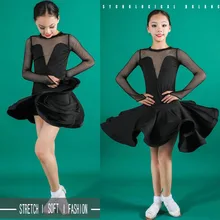 Бальные костюмы для девочек, сальса ча, одежды для конкурса танцов, юбка для латинских танцев для детей, Одежда для танцев, одежда с трусами