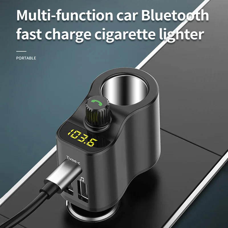 JaJaBor fm-передатчик Bluetooth 5,0 автомобильный комплект громкой связи Автомобильный музыкальный плеер прикуриватель разветвитель двойной USB Автомобильное зарядное устройство