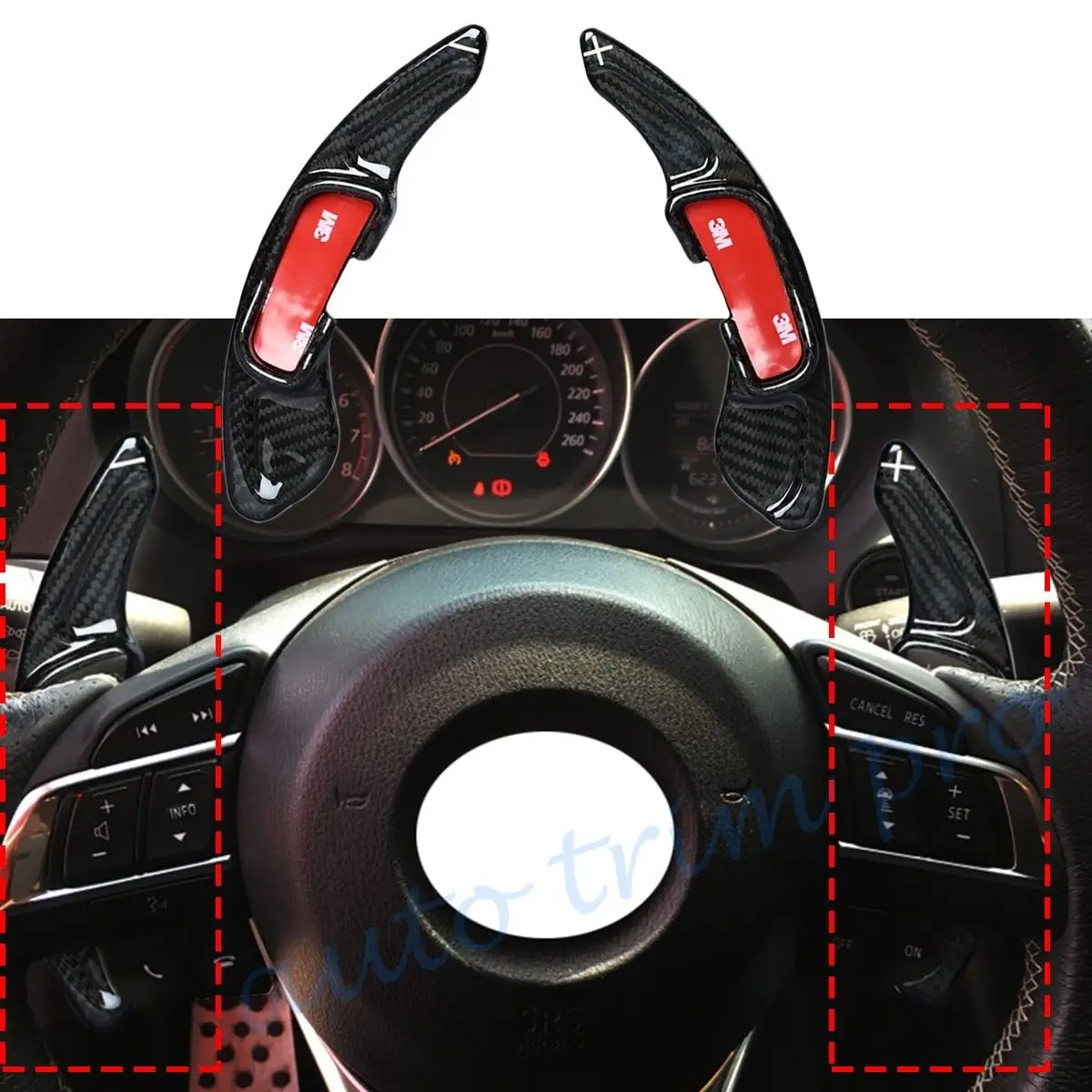 DSG Steering Wheel Shift Paddle Shifter Fit For Mazda 3 6 CX3 CX4 CX5 MX5 Accessories Carbon Fiber Style | Автомобили и мотоциклы