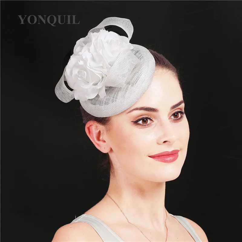 Свадебные цвет красного вина аксессуары Fascinator белье чародей заколки свадебная фата шляпа женские украшения головной убор стиль