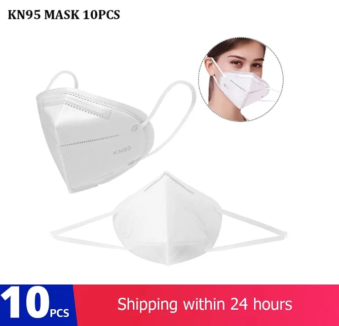 

10PCS KN95 Masks Dustproof Anti-fog Masks 95% Filtration N95 Breathable Masks Features as KF94 FFP2