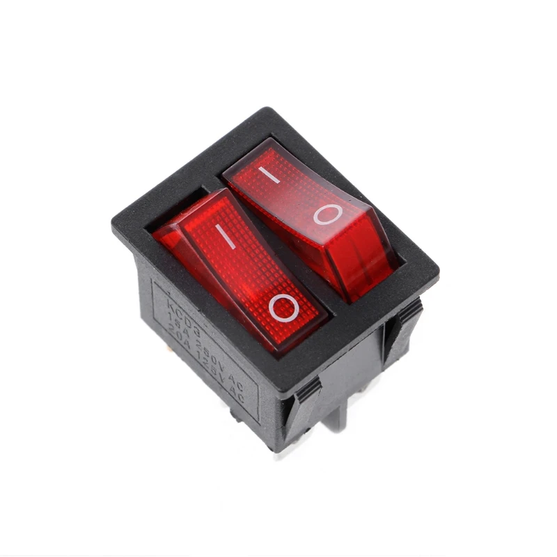 Dual Boat Rocker Switch 6 Pin On-Off With Green Red Light 20A 125V AC | Обустройство дома