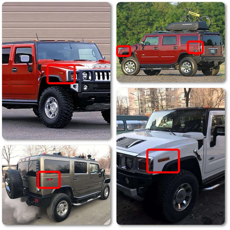 4 шт. передние и задние светодиодные, боковые, габаритные фонари для Hummer H2 2003 2004 2005 2006 2007 2008 2009
