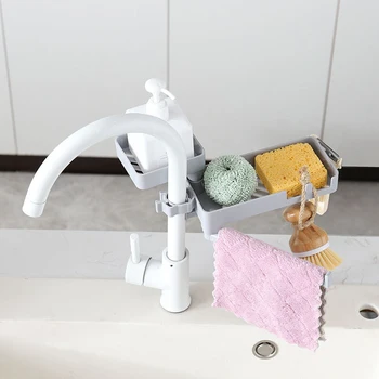 

Creative Bathroom Nail-free Seamless Rack ABS Sink Shelf Soap Sponge Drain Rack Bathroom Holder Kitchen Storage Organizer