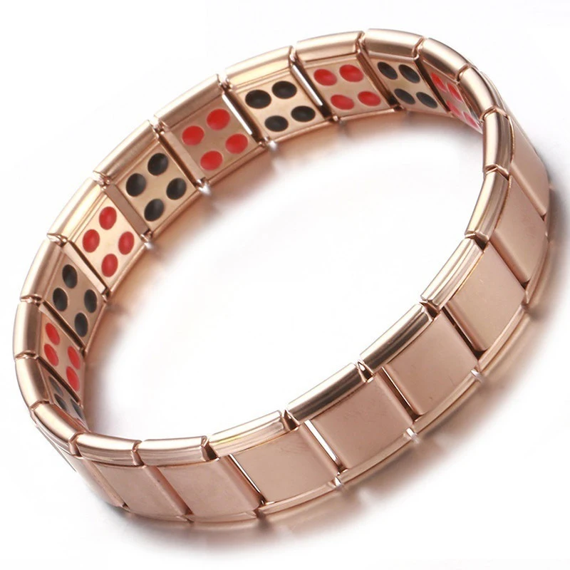 Женский браслет из нержавеющей стали, эластичный регулируемый, розовое золото, цвет германий, магнитный браслет для мужчин, ювелирные изделия для здоровья