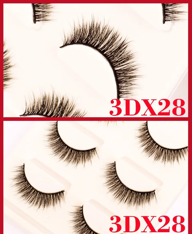 3 пары накладных ресниц 3D Длинные Накладные ресницы из Натурального Волоса 3DX-Series - Цвет: 3DX28