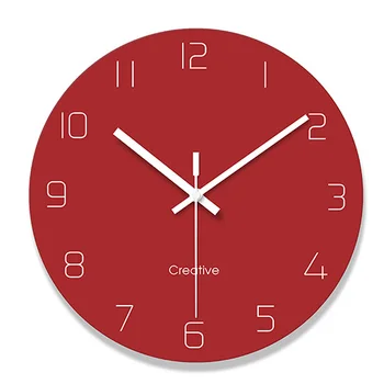 

Nordic 12 Inch Wall Clock Living Room Quartz Round Clocks Bedroom Minimalist Household Mute Modern Decorative Wall Watch W50