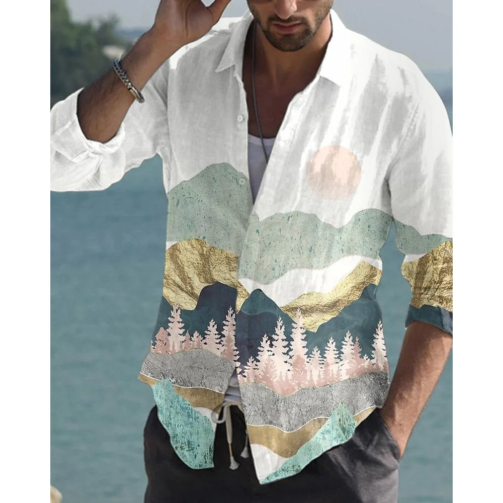 Parrot Leopard Lion Gold Chain 3D All Over Printed Hawaiian Casual Button Up Dress Shirts Full Sleeve Streetwear Men Clothing