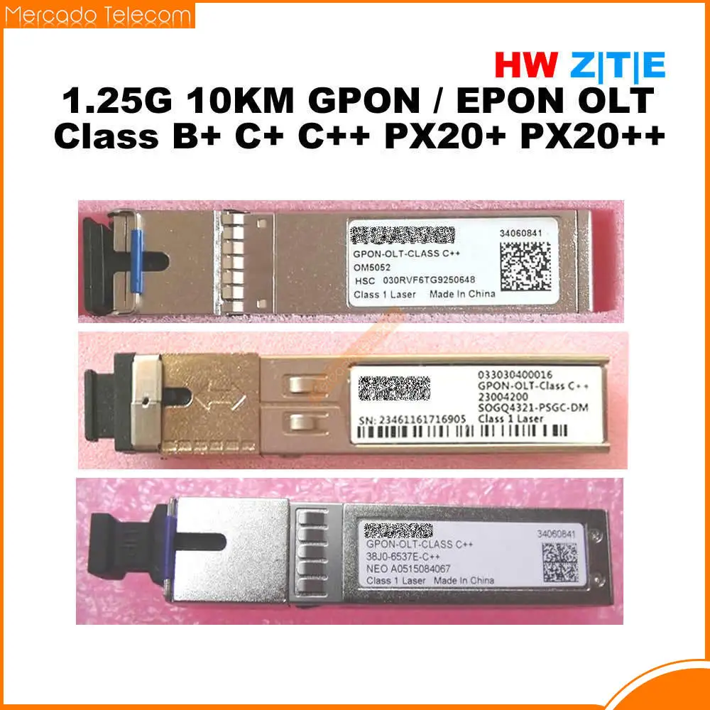 HW ZTE 1.25G 10KM GPON / EPON OLT Class B+ C+ C++ PX20+ PX20++ optical module GPON-OLT-Class 23004200 34060841 SFP 310nm LC | Мобильные