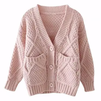 

autumn children girls Korean knit sweater warm baby toddler cardigan sweaters coat spring winter outwear fashion fall clothes