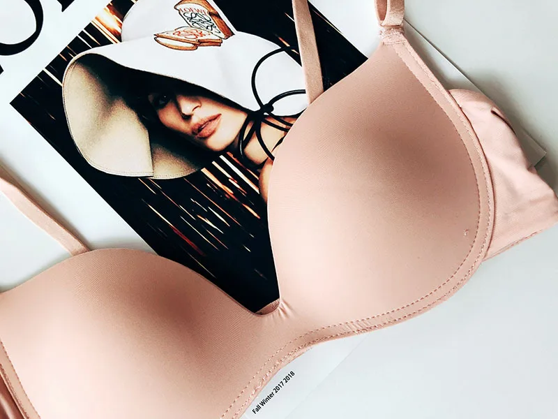 Roseheart, осенняя Новинка, женские модные синие зеленые беспроводные мягкие бюстгальтеры с подкладкой, цельные бюстгальтеры, чашечки A B, сексуальное нижнее белье, японские бюстгальтеры для девушек