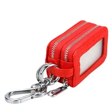 Сумка для автомобильных ключей, кожаная сумка для автомобильных ключей, чехол с двойной молнией, унисекс, сумка для ключей, ключница, кошелек, чехол для ключей, porta chave, сумка