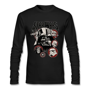 

Casual Men Star Wars Custom Long Sleeve Print Large Size Primer Funny T-shirt For Men Hot Sale T-shirts