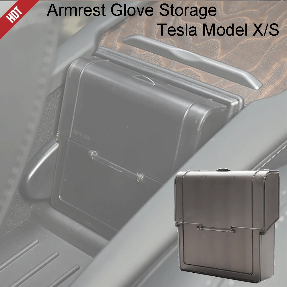Box Armrest Glove Storage fit for Tesla Model X/S Car Center Console