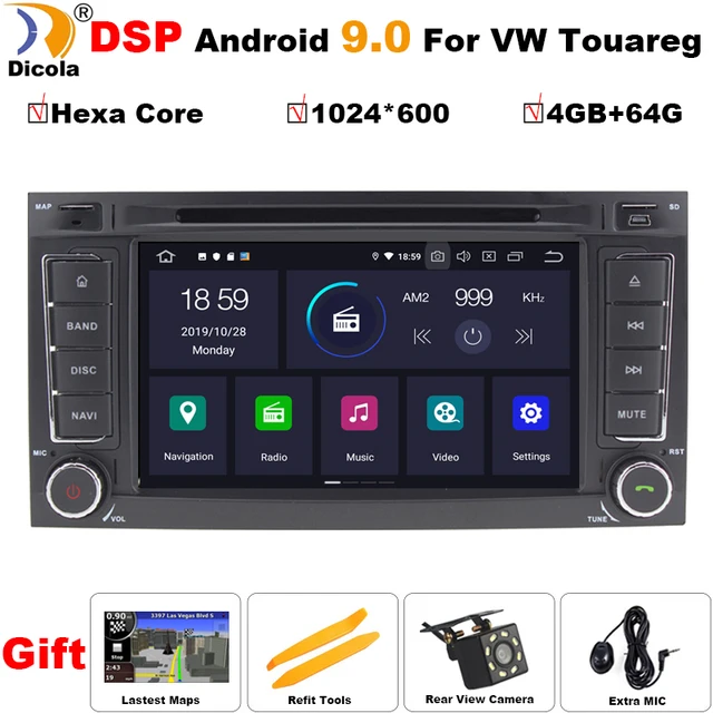 $US $278.04 PX6 Hexa Core DSP 4G+64G Car Multimedia player Android 9.0 GPS Autoradio For VW/Volkswagen/Touareg 