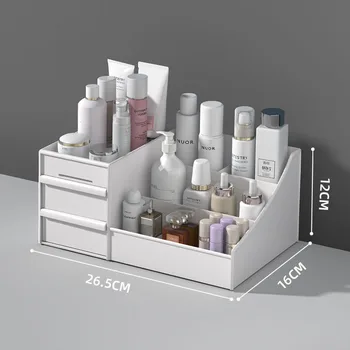 

Drawer Cosmetics Storage Box Dormitory Desktop Finishing Dressing Table Skin Care Mask Lipstick Brush Plastic Rack Container