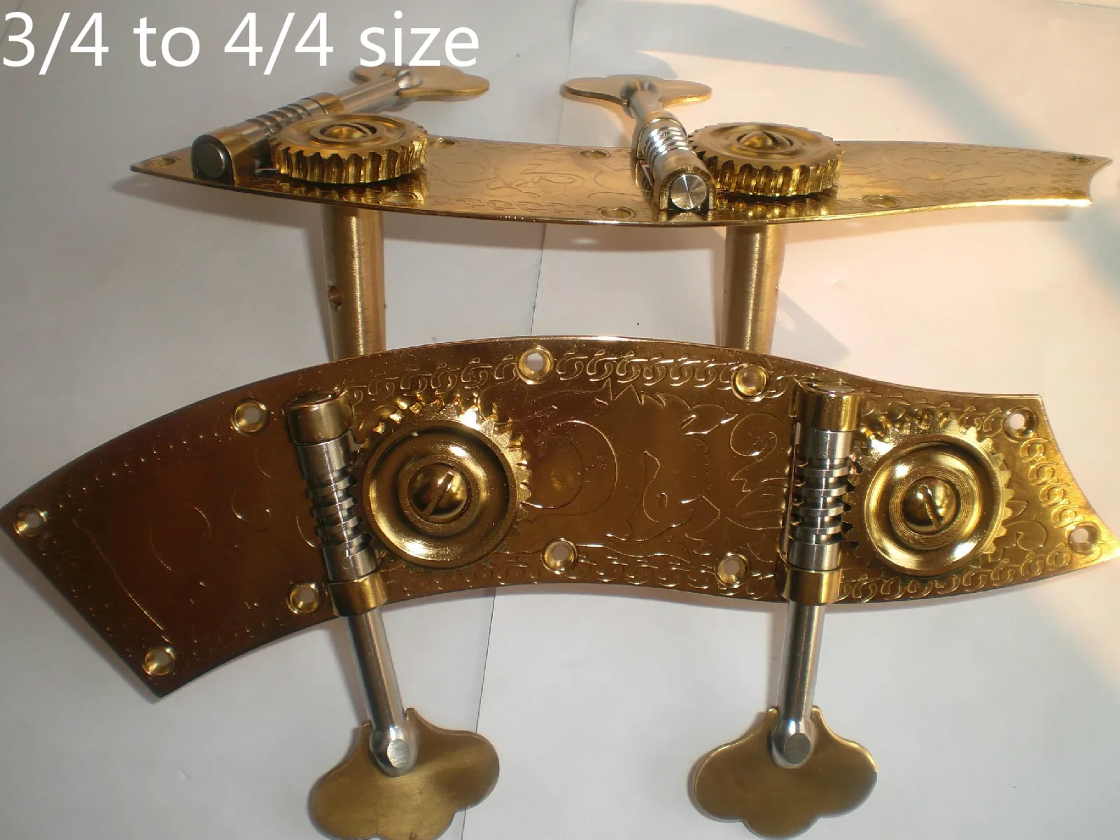 1 세트 품질 더블베이스 페그 1/4 1/2 3/4 4/4 꽃 상감 기계 튜너 헤드 포함 또는 미포함