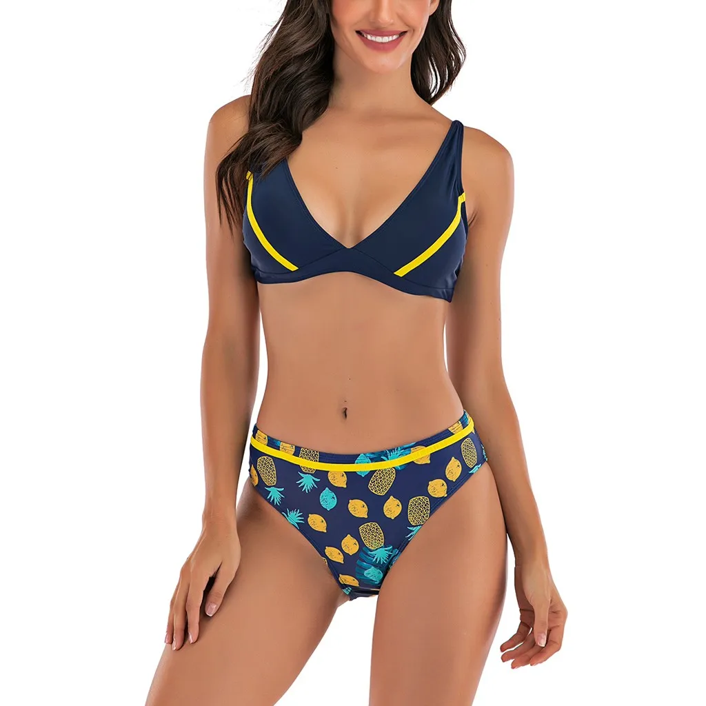 Плавательный костюм для женщин из двух частей размера плюс сексуальным вырезом