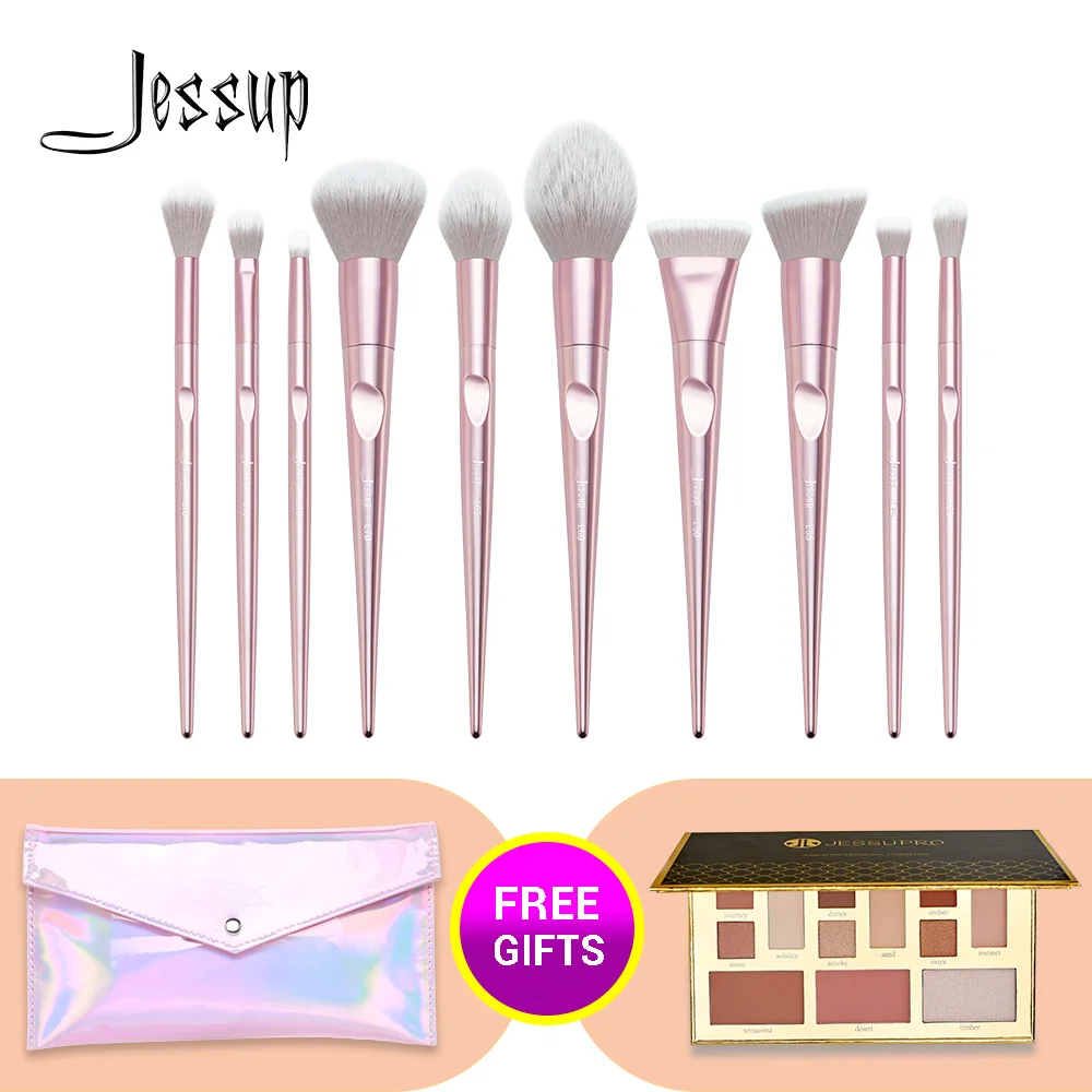 Набор кистей для макияжа Jessup набор пудры основы теней век с косметической сумкой