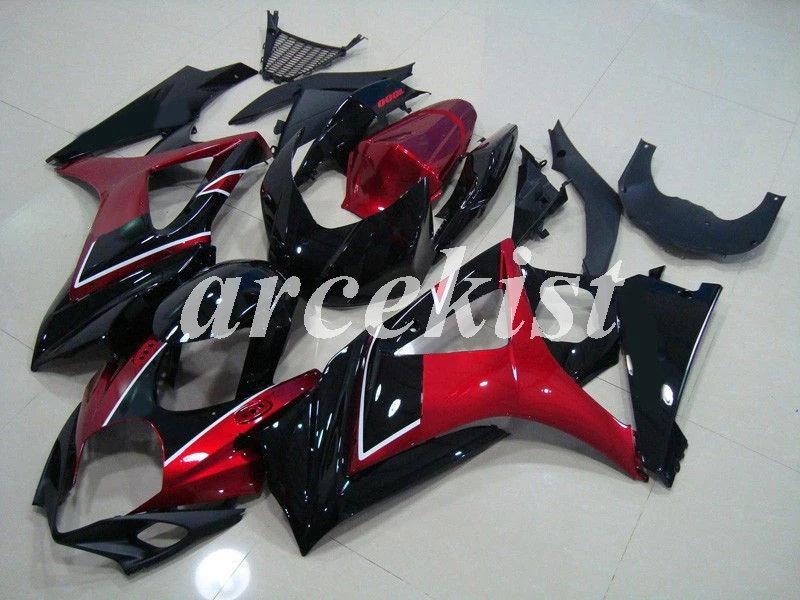 ABS мотоцикл обтекатели комплект подходит для Suzuki GSX-R1000 K7 2007 2008 GSXR1000 07 08 Кузов Набор красный черный