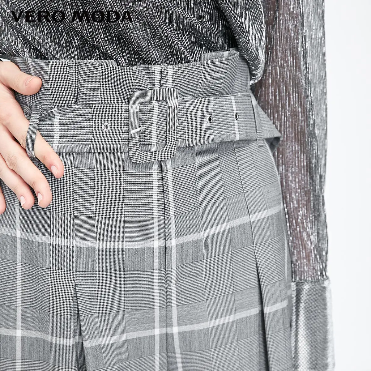 Vero Moda женские широкие повседневные брюки с высокой посадкой в клетку | 31846J505