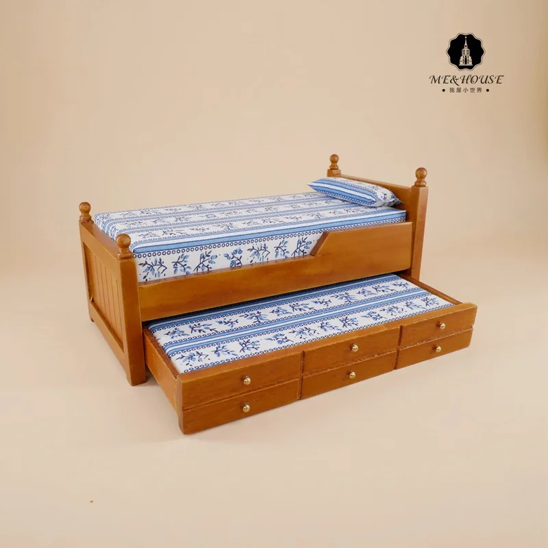 1: 12OB11 для кукольного дома мини-мебель береза chou ti chuang детская кровать складная кровать
