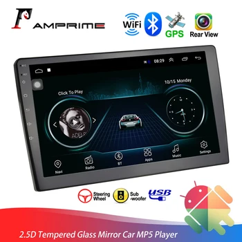 

AMPrime 10.1'' Android 2Din Car Radio 2.5D Tempered Glass Mirror link GPS Stereo Car MP5 Player 2din Bluetooth WIFI FM AM Radio