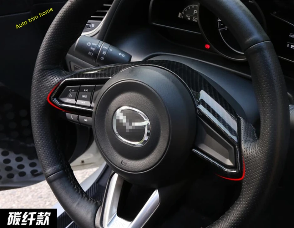 Lapetus обновление интерьера для Mazda CX-9 CX9- ABS Матовый/углеродное волокно стиль украшение рулевого колеса автомобиля рамка отделка