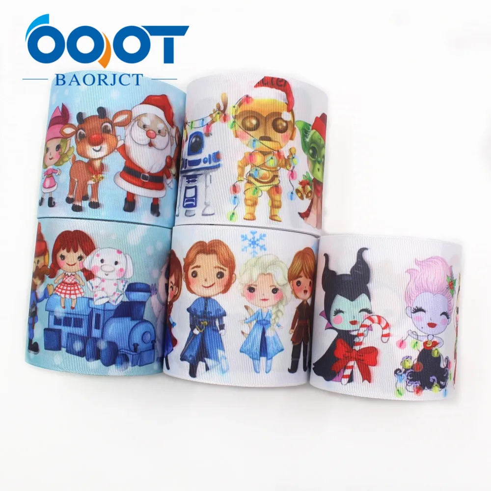OOOT BAORJCT I-19921-2264 75 мм 10 ярдов рождественские Мультяшные корсажные ленты лук крышка
