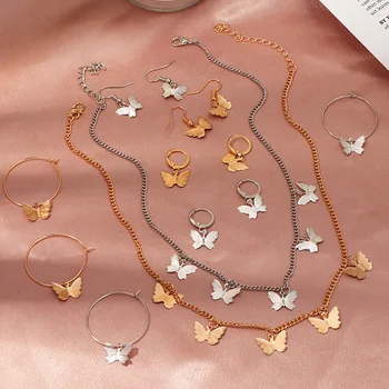 

2020 Woman Fashion Necklace Hot Sale Butterfly Necklace Cute Butterfly Choker Necklace for Women Jewelry Chain Necklaces