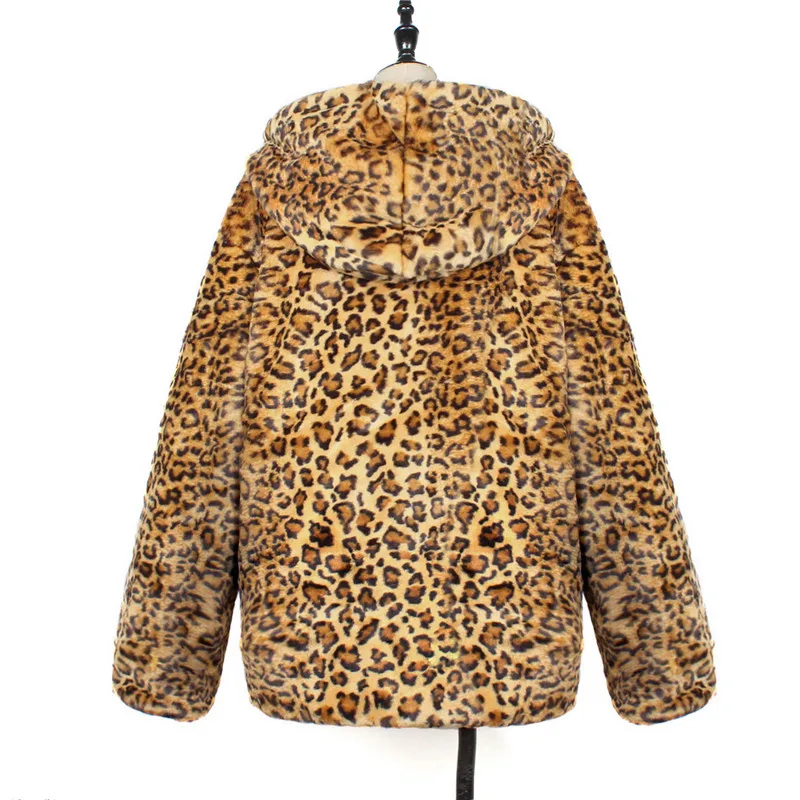 Lanshifei зимняя модная шуба мужская одежда толстая искусственная меховая леопардовая куртка мужская куртка с капюшоном пальто с капюшоном мужская теплая одежда