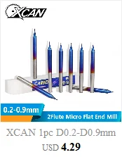 XCAN 1 шт. 4/6 мм хвостовик 1 Торцевой фрезерный станок карбидная заканчивающаяся мельницей покрытие синего цвета с ЧПУ для вырезания гребней и Одна Флейта концевой фрезы Резак