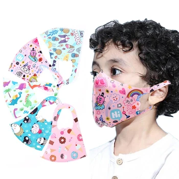 

1pc/5pc Reusable PM2.5 Children Mouth Mask For Kids Cartoon Thicken Smog Masks Dust Mask Facial Protective Covers Mouth Cap