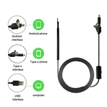 3in камера для осмотра ноутбука 6LED компьютер бороскоп Micro USB/Typ-C/USB Мобильный телефон 30fps эндоскоп Водонепроницаемый увеличить PC ухо