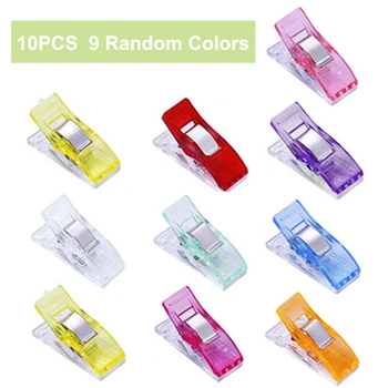 

10pcs Multicolor Job Foot Case Quilting Clips Plastic Clips Fabric Clamps Patchwork Hemming Sewing Clip Sewing Accessories