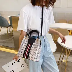2019 новая сумка-мешок в клетку в европейском и американском стиле, на одно плечо, для женщин