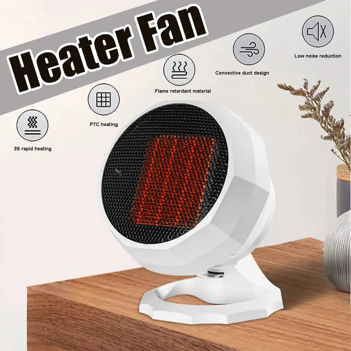 

1800W 220V Mini Office Heaters Portable Electric Heaters Home Heaters Fan Convenient Air Heaters Mute Office Convenient Heaters