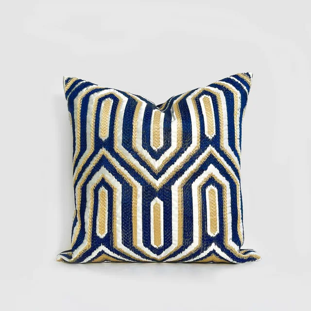 Housse de Coussin 45x45cm Royal en Soie Bleu