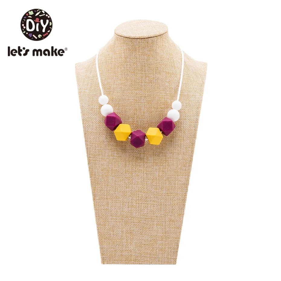 Let's Make 1pc Silicone Octagon Beads Baby Teether Nursing Necklace Bpa Free Silicone Teethers Baby Comfort Toys Baby Teether